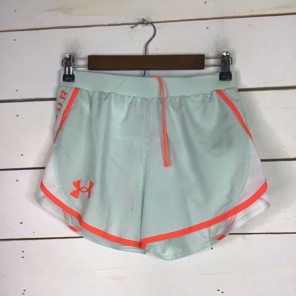 New Under Armour Fly By 2.0 Running Shorts Activewear Seaglass Women's XS